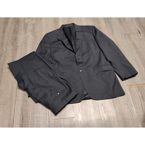 Canali 2 Pc Wool Suit 44R 13290/37 Navy Sz IT 56 7 R Made In Italy Pants Sz 38